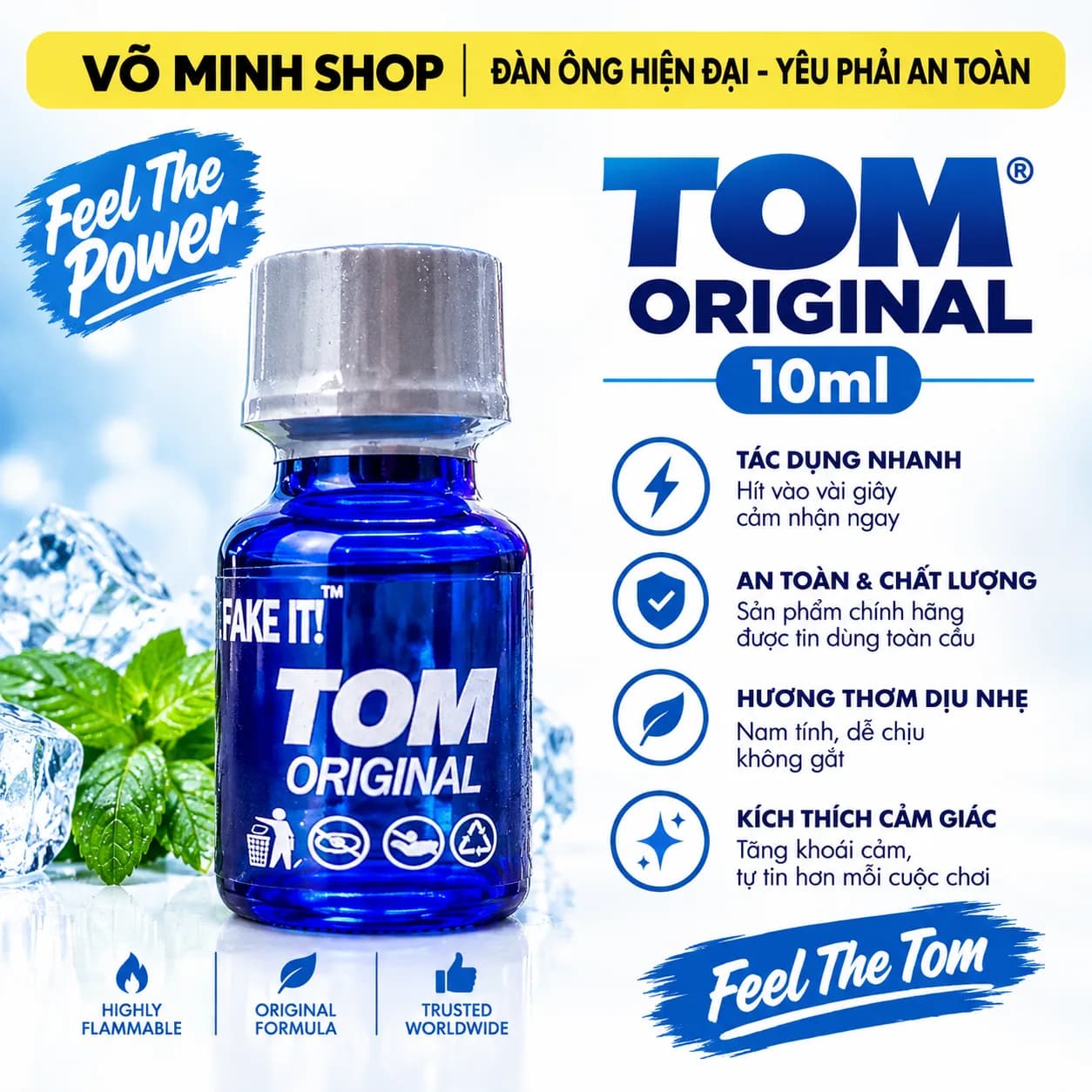 Popper TOM Original 10ml Chính Hãng USA - Mẫu Độc Quyền