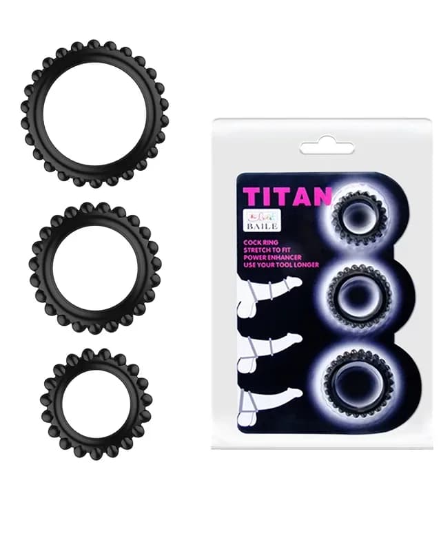 Bộ 3 chiếc vòng TiTan đeo dương vật , giúp giữ phong độ kéo dài thời gian quan hệ