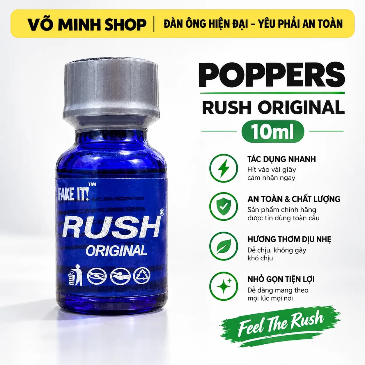 Popper RUSH Original 10ml Độc Quyền USA - Dòng Kinh Điển Mới