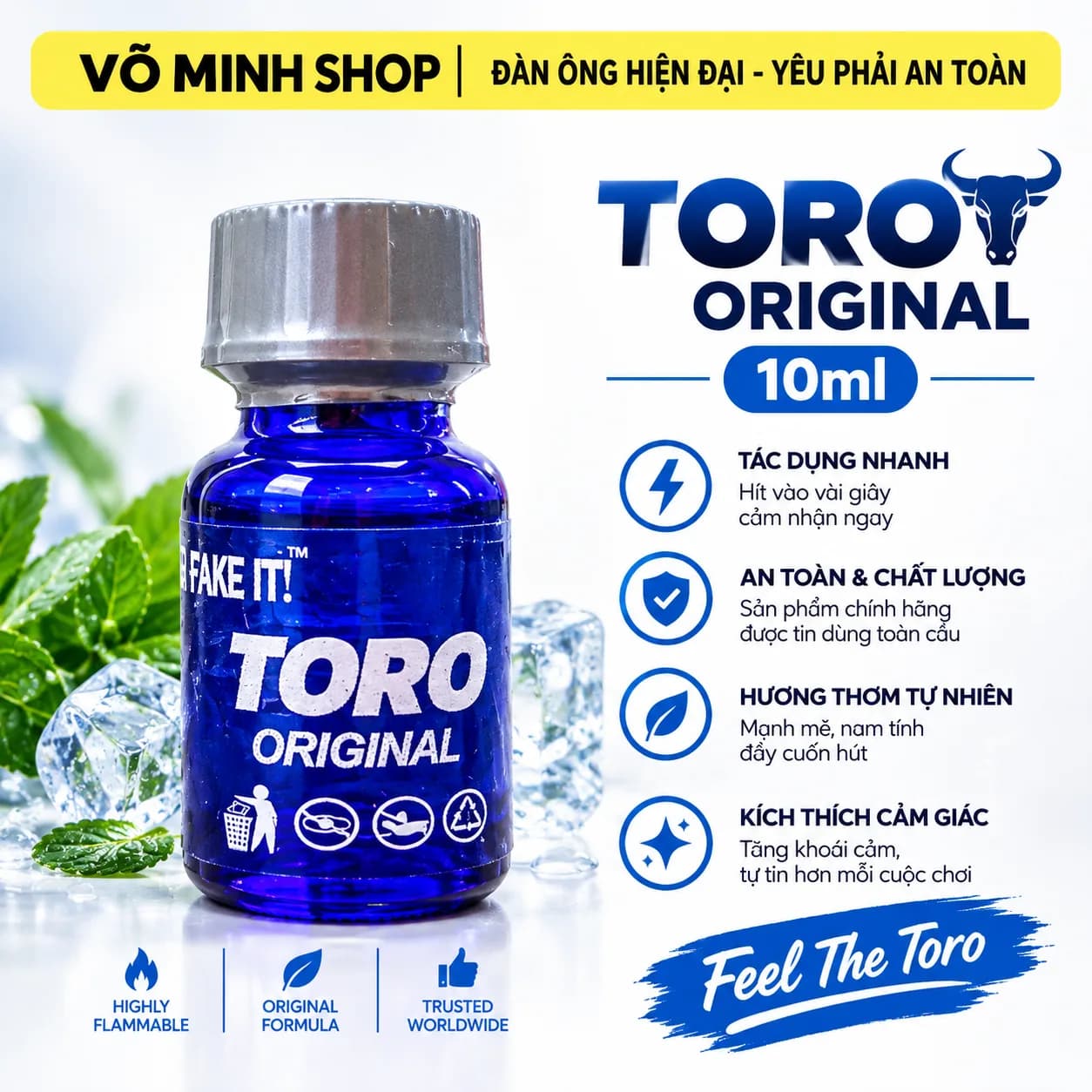 popper TORO Original 10ml Độc Quyền Võ Minh shop - Mới Nhất